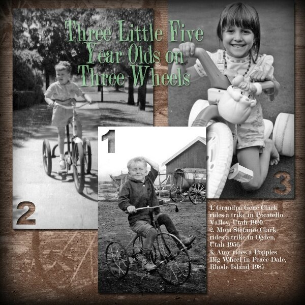 Three Little Five Year Olds on Three Wheels