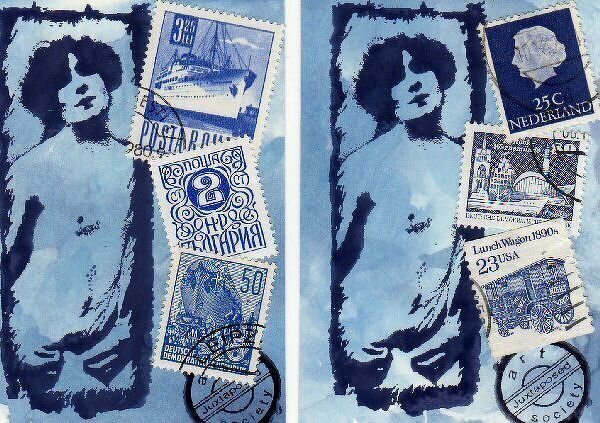 Blue Lady ATCs- partial nudity