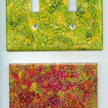 Alcohol Inks- Switch-plate and Tile