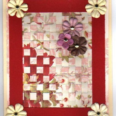 Woven Anna Griffin / Prima Flowers card