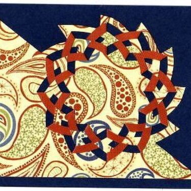 Paisley print lace card