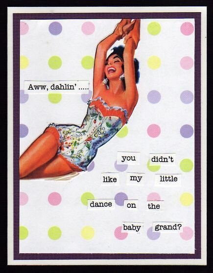 Retro Card:  Little dance on the baby grand