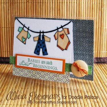 Baby Clothes Line - Acetate Card