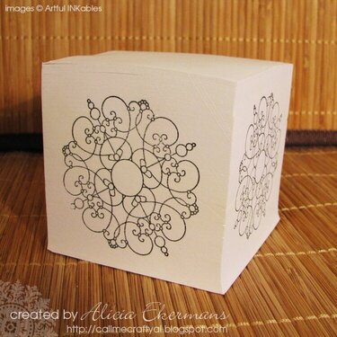 Stamped Memo Cube - Artful INKables