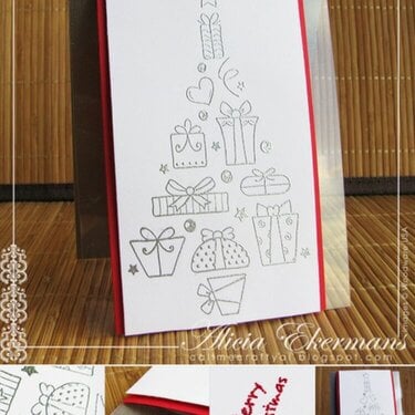 Silver Christmas Tree - Clear Card