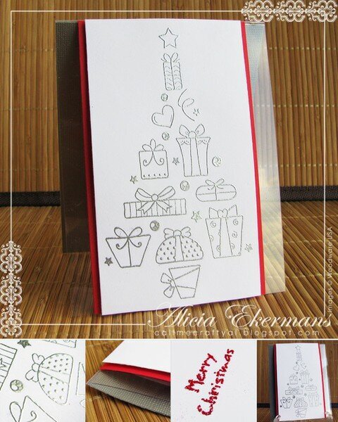 Silver Christmas Tree - Clear Card