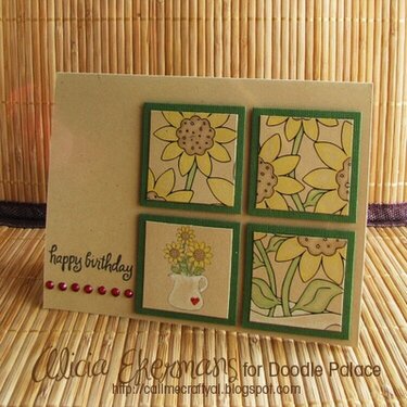 Sunflower Birthday Card - Doodle Palace
