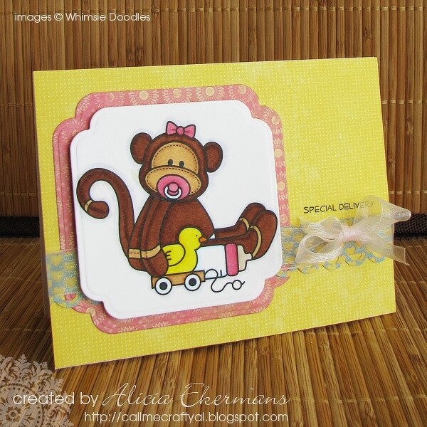 Baby Girl Monkey - Whimsie Doodles