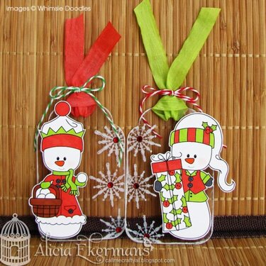 Clear Snowman Gift Tags