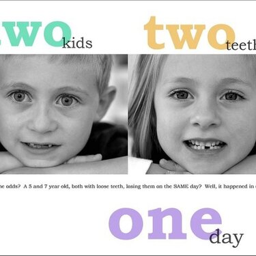 two kids, two teeth