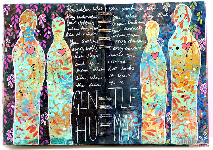 Gentle Human Art Journal page