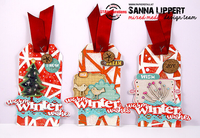 Warm Winter Wishes Christmas tag set