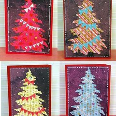 Set of Xmas cards in untraditional colors