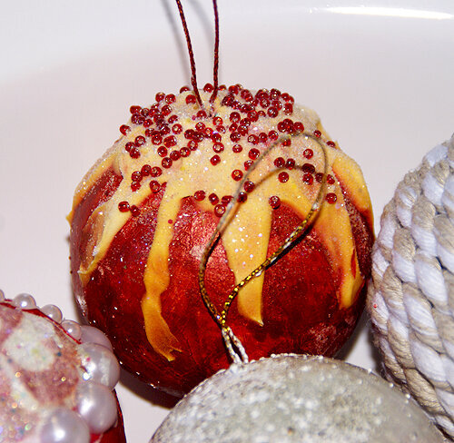 Altered Christmas tree baubles