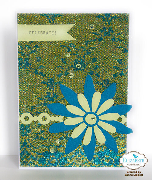 Silk microfine glitter card