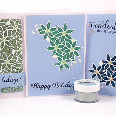 Die cut, glittered Christmas cards