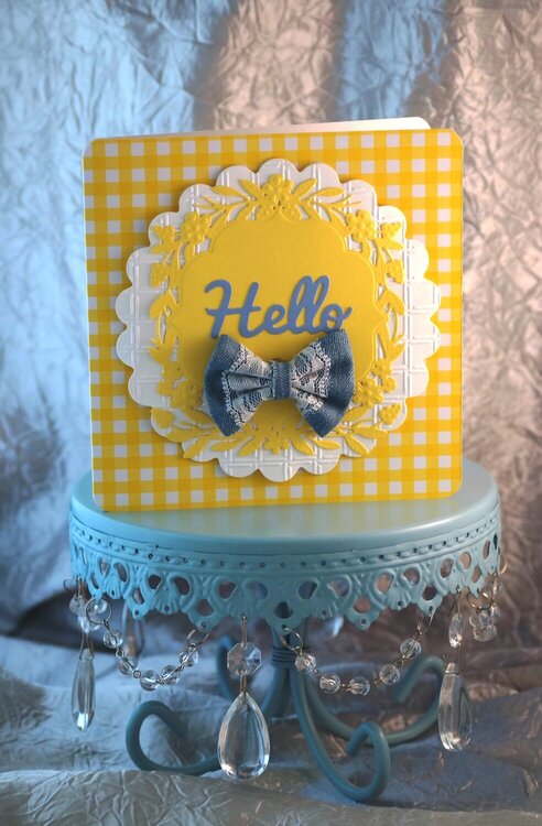 Sunny Yellow Gingham with Blue Accents