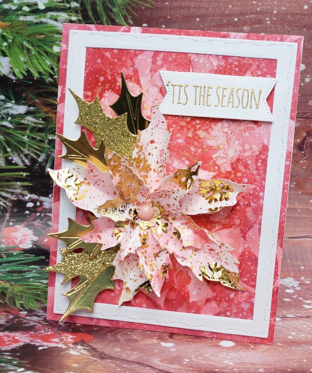 Tim Holtz Poinsettia Card