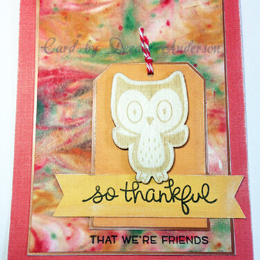 Fall Card with Shaving Cream Marbled Paper