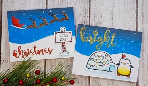 Christmas cards with Christmas dies!