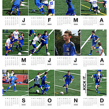 2020 Calendar-Connor Soccer 16X20