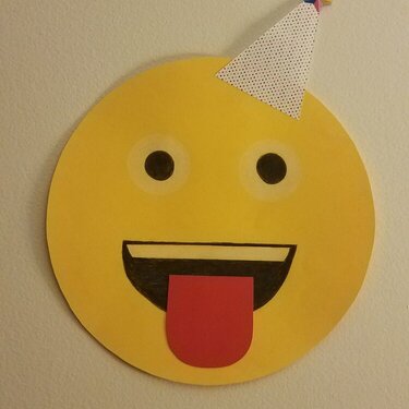 Handmade emoji party decoration