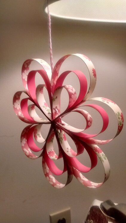 Paper Strip Flower Hanging Decoration