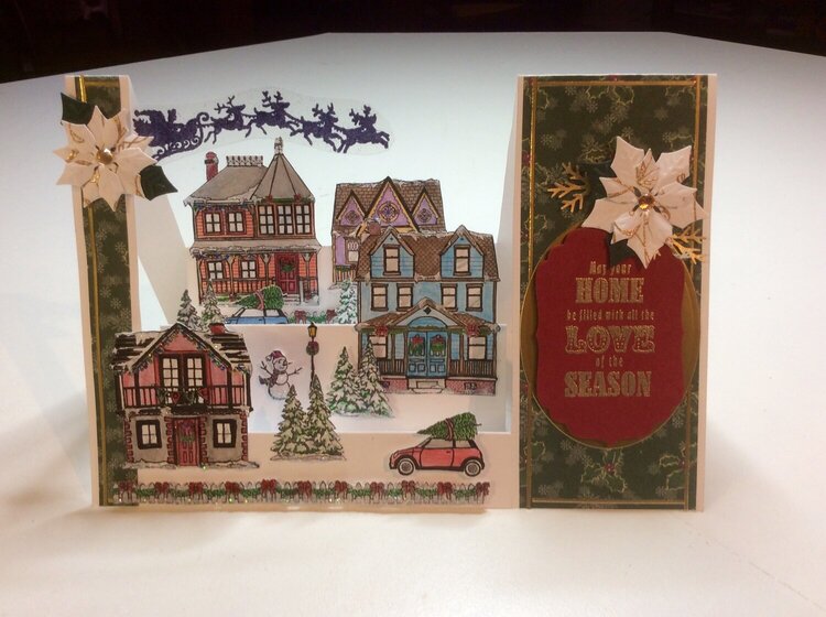 Christmas village step card