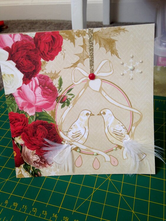 marry christmas love birds card