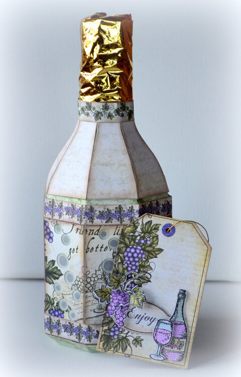 Wine Bottle Lantern/Gift Box &amp; Tag