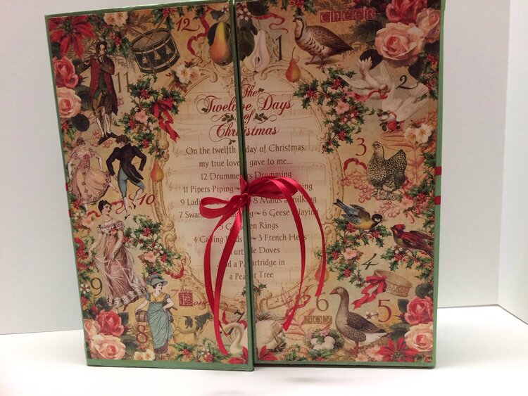 Twelve days of Christmas tunnel card with case closed