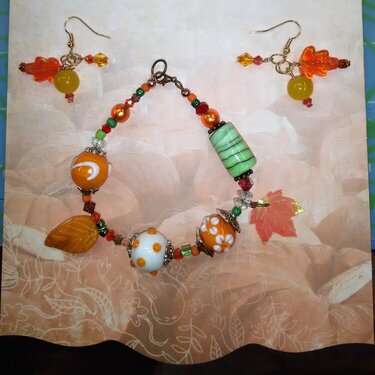 Autumn Bracelet &amp; earring set