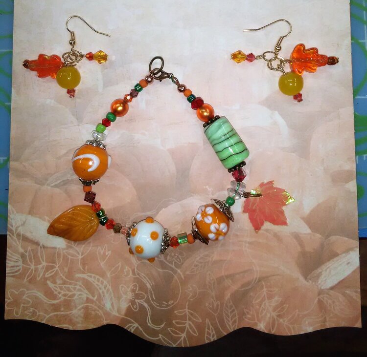 Autumn Bracelet &amp; earring set