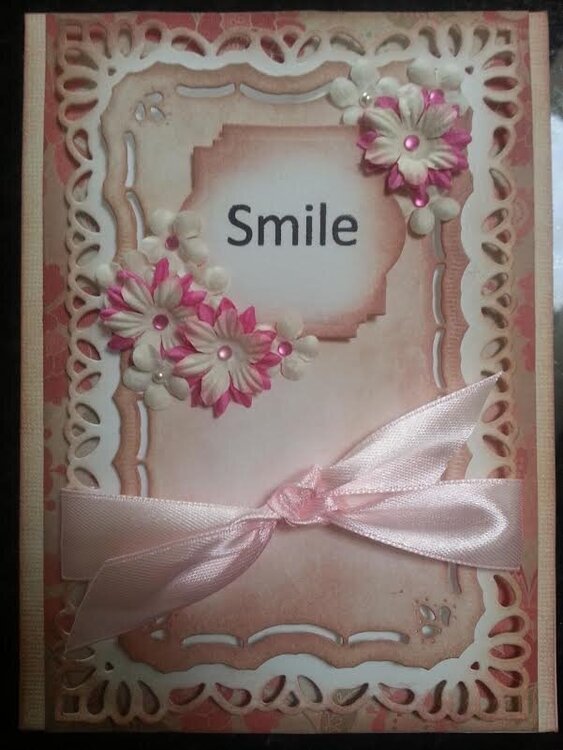 Beautiful Spellbinder Card with Gina Marie Stamp Sentiment