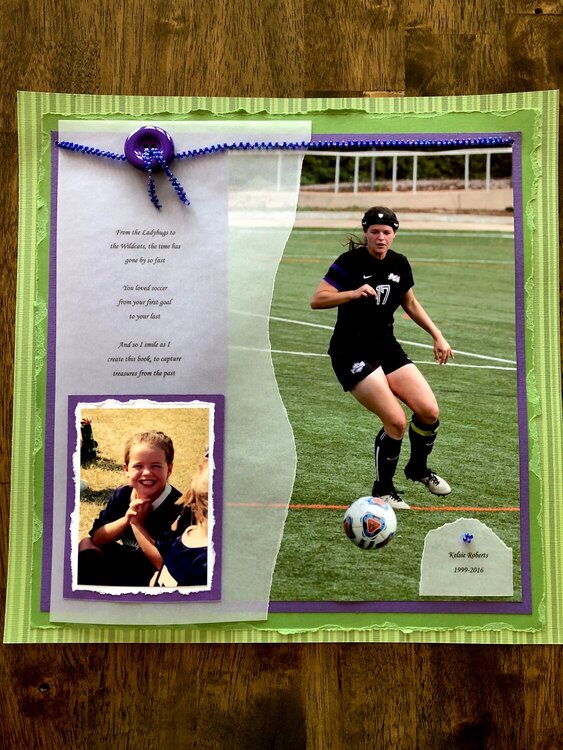 Soccer scrapbook opening page