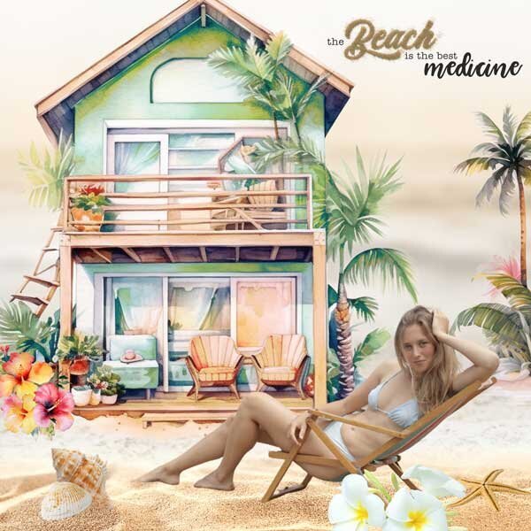 Sweet Summer Sun: Beach House Kit by Mixed Media by Erin