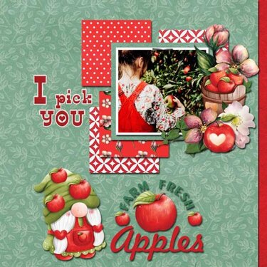Gnomes Luv Apples Kit by Scrapbookcrazy Creations  