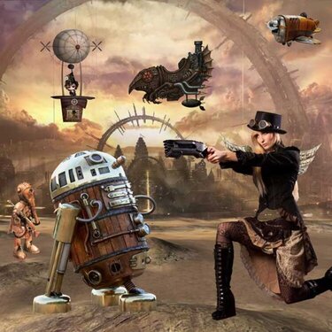 magical steampunk land by perline designs