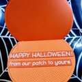 Pumpkin Shaped Shaker Card with sentiment inside - inside view