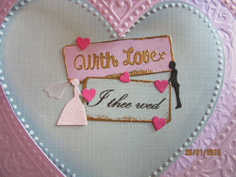 With Love I Thee Wed Anniversary Card-more detailed view