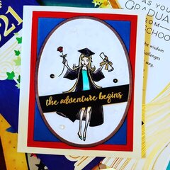 the adventure begins graduation card