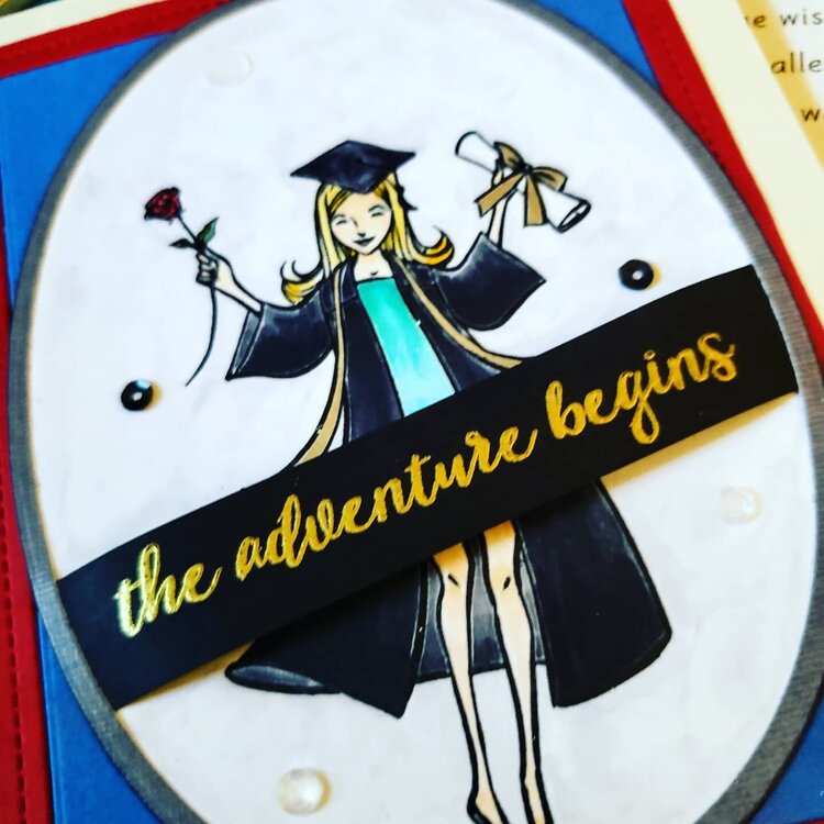 the adventure begins graduation card