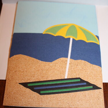 Beach Card with Towel and Umbrella