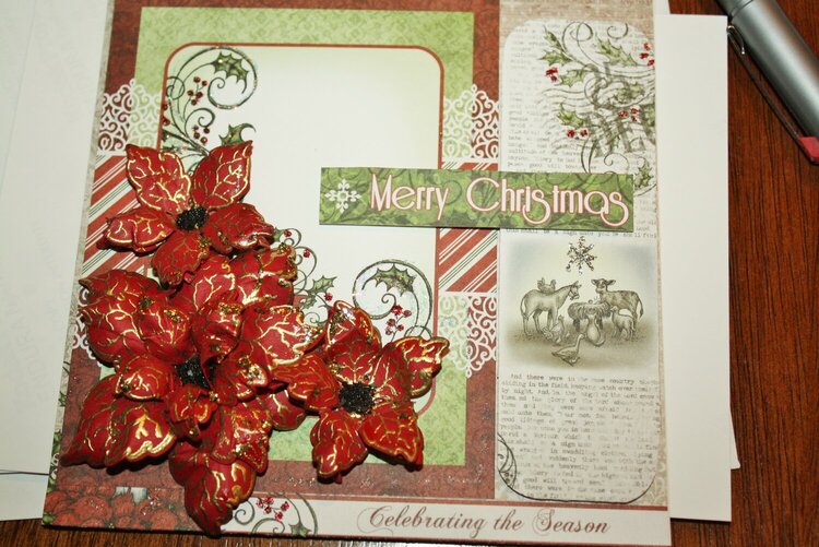 Poinsettia Merry Christmas Card