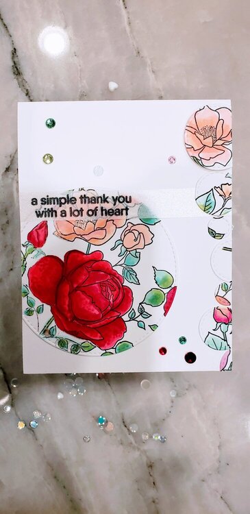 a simple thank you with a lot of heart card