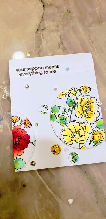 your support Copic colored card