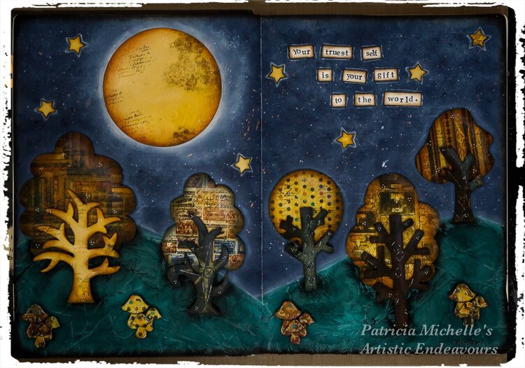 &quot;A Starry Night&quot; Art Journal Page