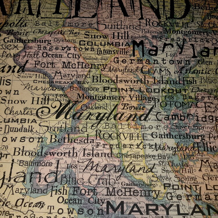 Maryland 12 x 12 Paper - map