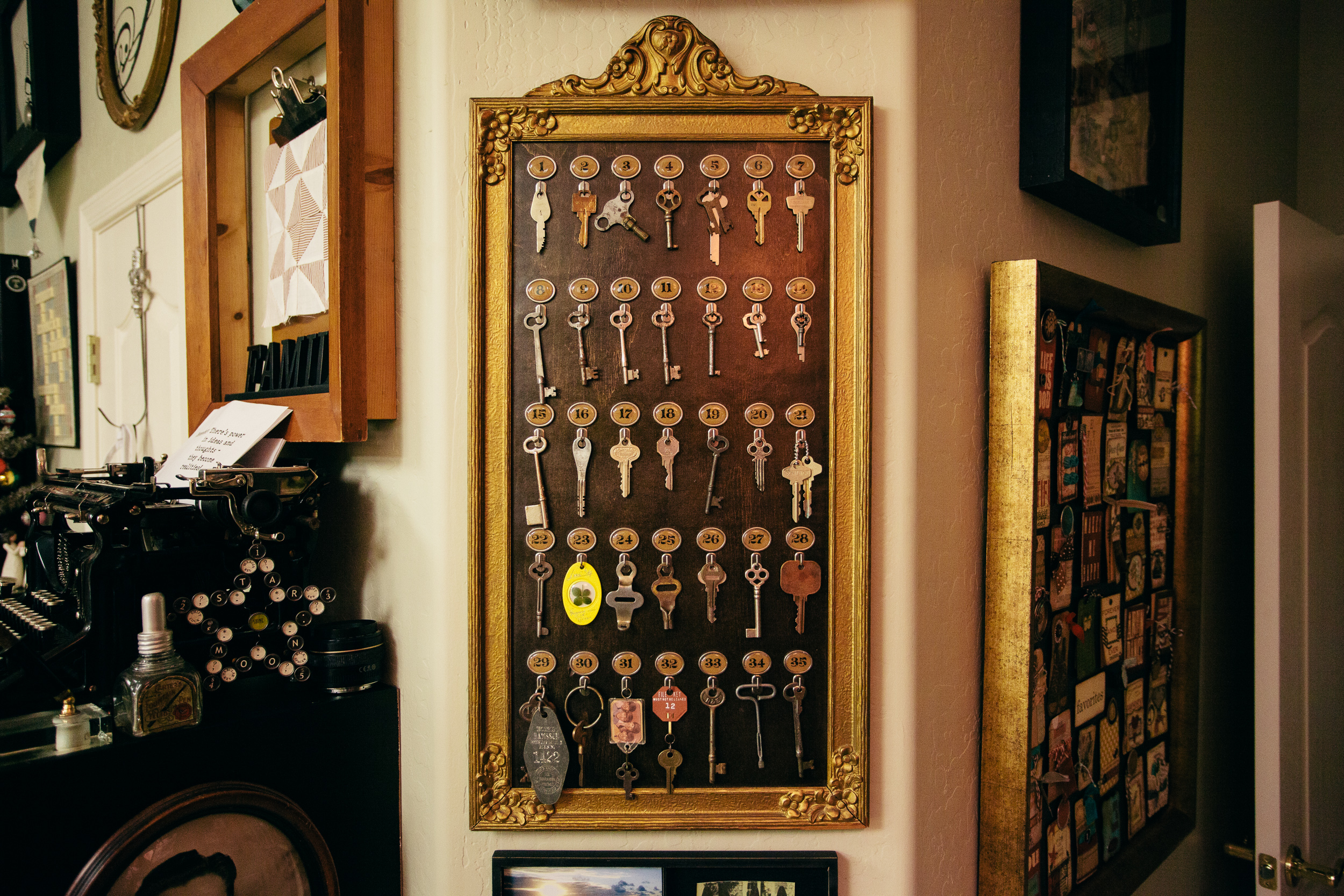 Studio Decor, Vintage Hotel Key Board, altered