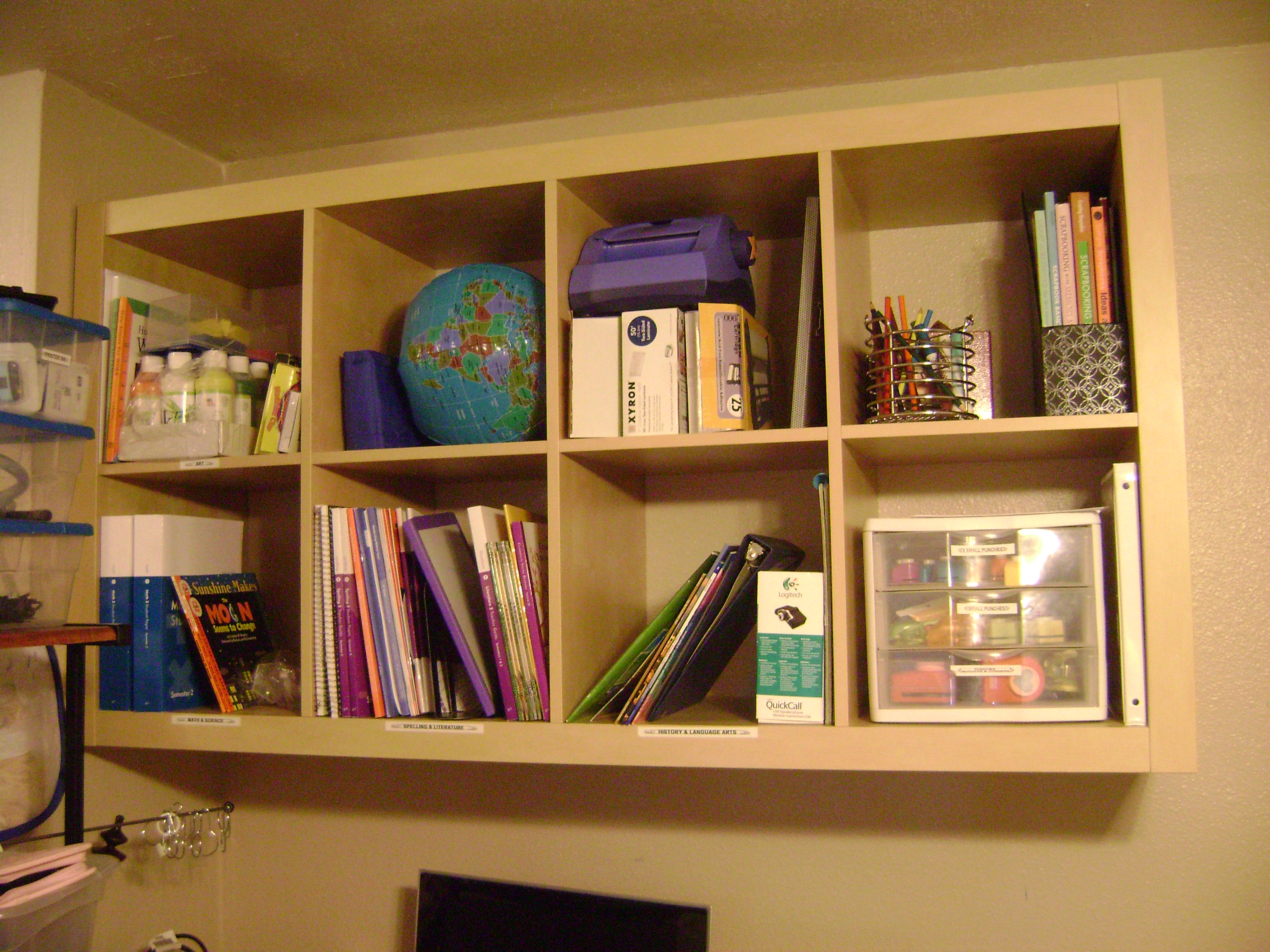 My 4x2 Ikea Expedit Bookshelf Hung On Wall Horizontally